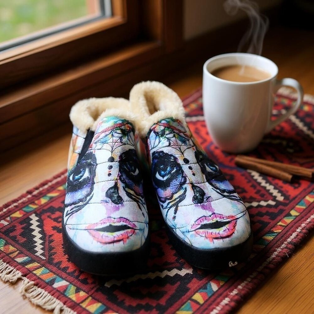 RAAD Shop Slip On Shoes Face Spiderweb Size 8 Women 6.5 Men Hard Rubber Sole